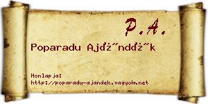 Poparadu Ajándék névjegykártya